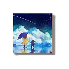 Framed Canvas Wall Art for Living Room, Bedroom Story Cartoon Princess Canvas Prints for Home Decoration Ready to Hanging - 16x16 inches