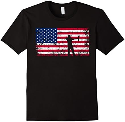 Men's American Flag Archery T-shirt - Archery Team Gift 2XL Black
