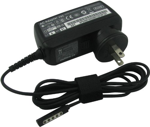 Super Power Supply AC / DC Adapter Charger for Microsoft Surface, Surface 2, Surface Pro, or Surface Pro 2, Windows 8 12V 2A 3.6A Interchangeable Wall Plug