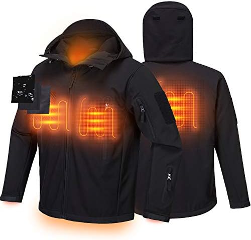 UTUZHE Men's Tactical Army Outdoor Coat Soft Shell Heated Jacket Waterproof Warm Jacket