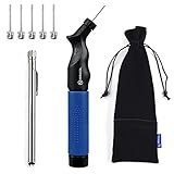 Miracol Dual Action Ball Pump with 6 Standard Needles, Cloth Storage Pouch and Pressure Gauge, Best for Basketball, Volleyball, Soccer, Football and other Inflatable Sports Balls