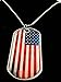 American Flag USA Dog Tags July 4th Stainless Steel Necklace Key Ring (USA)