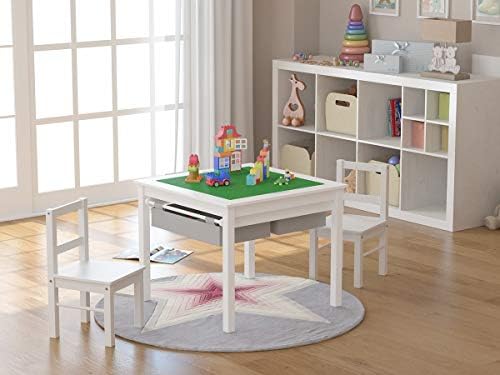 activity table set with two chairs