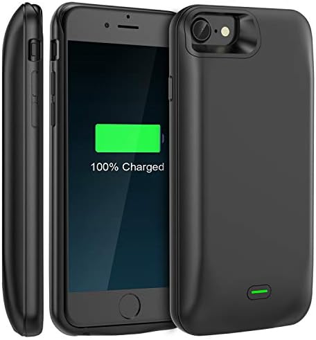 LoHi Battery Case for 4.7'' iPhone 8/7/6s/6 5200mAh Ultra Slim Extended Battery Rechargeable Protective Portable Charger Support Headphones (Black)