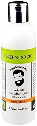 Natur pur: Greendoor BIO Bart-Seife Farmers Blend 200ml - Bart-Shampoo, Grapefruit & Ingwer - ohne Silikon, ohne Sulfate, ohn