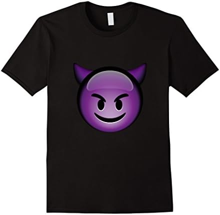 Men's Purple Devil Emoticon Emoji T-Shirt XL Black