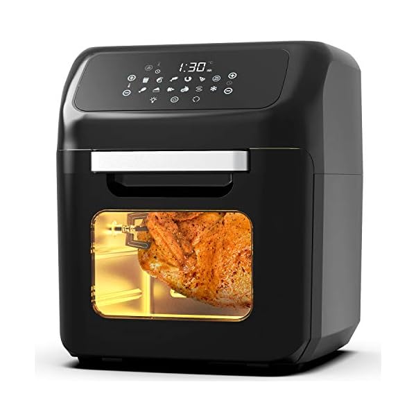 Pro Breeze 5-in-1 12L Air Fryer Oven 1800W with Rotisserie, Dehydrator, Digital Display, Timer, 12 Pre-Set Modes and…