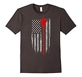Men's Lacrosse American Flag T-Shirt - Lacrosse Stick Flag T Shirt Medium Asphalt