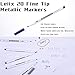 20 Colors Metallic Marker Pens, Lelix Fine Tip Paint Pens for DIY Photo Album, Black Paper, Card Making, Rock Art Painting, Scrapbooking, Glass, Metal, Wood