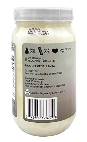 IBERIA ORGANIC VIRGIN UNREFINED COCONUT OIL, 14 OUNCE