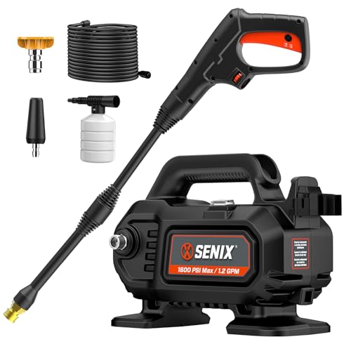 SENIX 1100 PSI Electric Pressure Washer with Foam Cannon - Compact Power Washer…