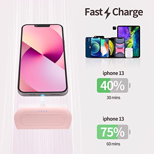TQGX Small Portable Charger 4800mAh Ultra-Compact Cordless Fast Charger Mini Battery Pack Compatible with iPhone 13/12/11/8/7/6/XR/XS Max/Pro Max/AirPods