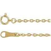 Sonia Jewels 18k Yellow Gold Solid Cable Chain Necklace 16" (Width = 1.7mm)