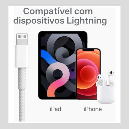Cabo Turbo para Carregador Compatível i.Phone SE X Xr 11 12 13 14, Acabamento Premium, Reforçado c/Nylon, Carregamento 30W Ultra Rápido e Transferencia de Dados. (2 Metros de Comprimento)