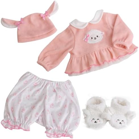 EKOKIZ Reborn Baby Dolls Clothes Girl Pink Sheep Friends Doll