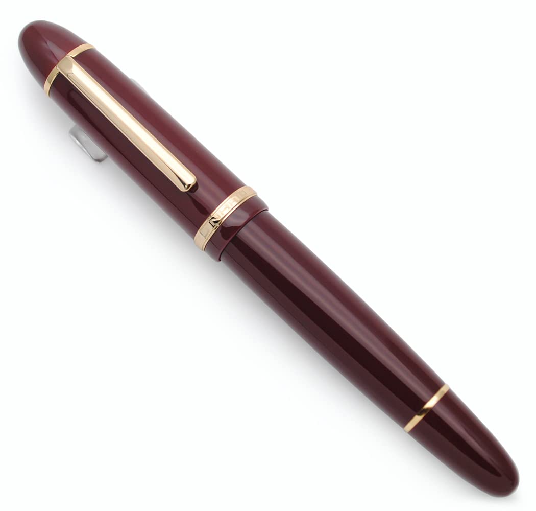 JINHAO X159 Resin Fountain Pen with Ink Converter (Extra Fine Nib, Gold Clip-Wine Red)