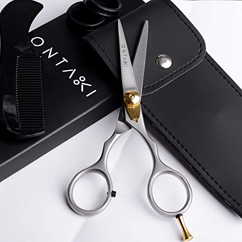 ONTAKI Premium Hand Mustache Scissors 5.5" Barber Salon