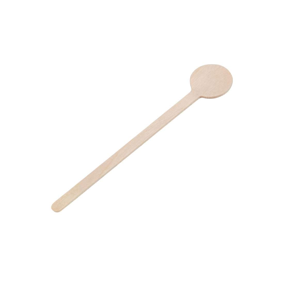 Fiesta Green Compostable Wooden Cocktail Stirrers 100 mm/4 inch (Pack of 100), Natural Brown, Betula Wood, Natural Material, Rustic Look Drink Stirrers, DB492