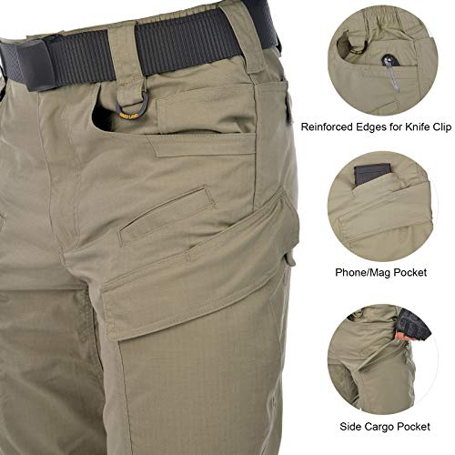 HARD LAND Men’s Waterproof Tactical Pants Ripstop Lightweight Work Cargo Pants with Elastic