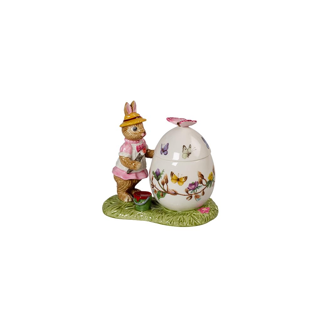 Villeroy & Boch Bunny Tales Anna Malt Easter Egg Tin, Hard Porcelain Easter Board, 11 x 6.5 x 10 cm, Multi-Colour, 11 x 6.5 x 10 cm