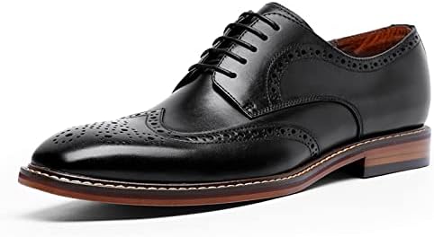 Men's Lace Up Leather Brogues Shoes Black Classic Formal Wedding