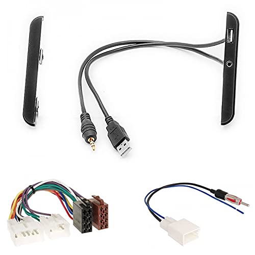 Sound-way 2 Din in dash Car Radio Fascia Facia Panel Kit compatible with Toyota 4Runner, Celica, Rav4, Yaris with usb and aux port