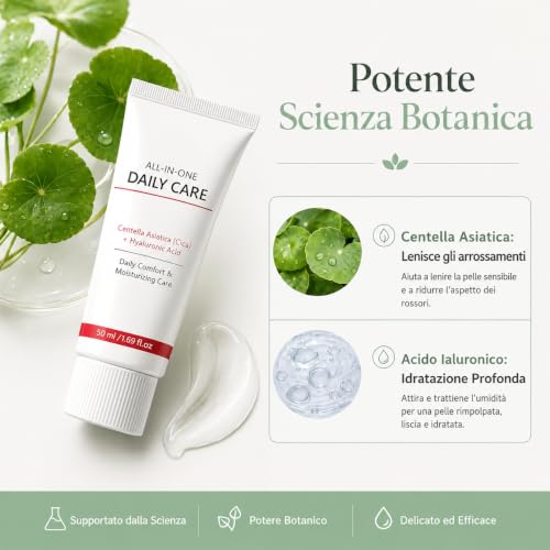 Korean Age Reset Cream, 50 ml Moisturizing Face Cream with Centella Asiatica (Cica) and Hyaluronic Acid, Hydrates and Moisturizes, Reduces Wrinkles (2 Sticks)