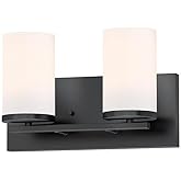 Maxim Lighting 10282SWBK Lateral - 2 Light Bath Vanity-7.63 Inches Tall and 12 Inches Wide, Finish Color: Black