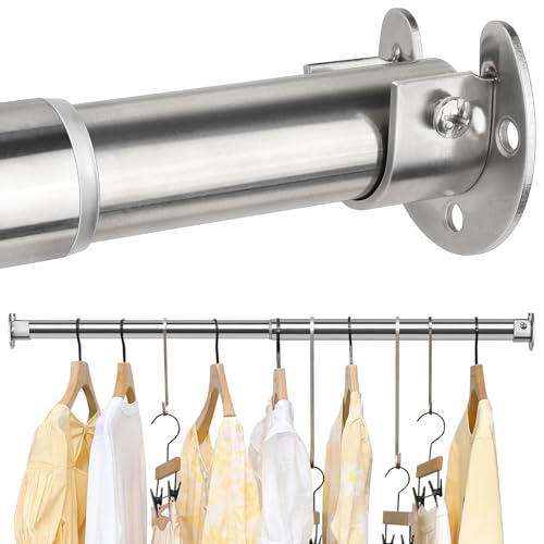 Photo 1 of FIRJOY Closet Rods for Hanging Clothes - Heavy Duty, Length Adjustable (Silver, 30.5" - 40")