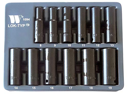 Socket Set 3/8" Deep Impact 8-19mm Lok Typ Works On 85% Rounded Nuts