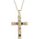 alakivi Gold Cross Copper Pendant Jewelry Dainty Cubic Zirconia Adjustable Chain Trendy Faith for Women,Everyday Jewelry Gift,Anniversary