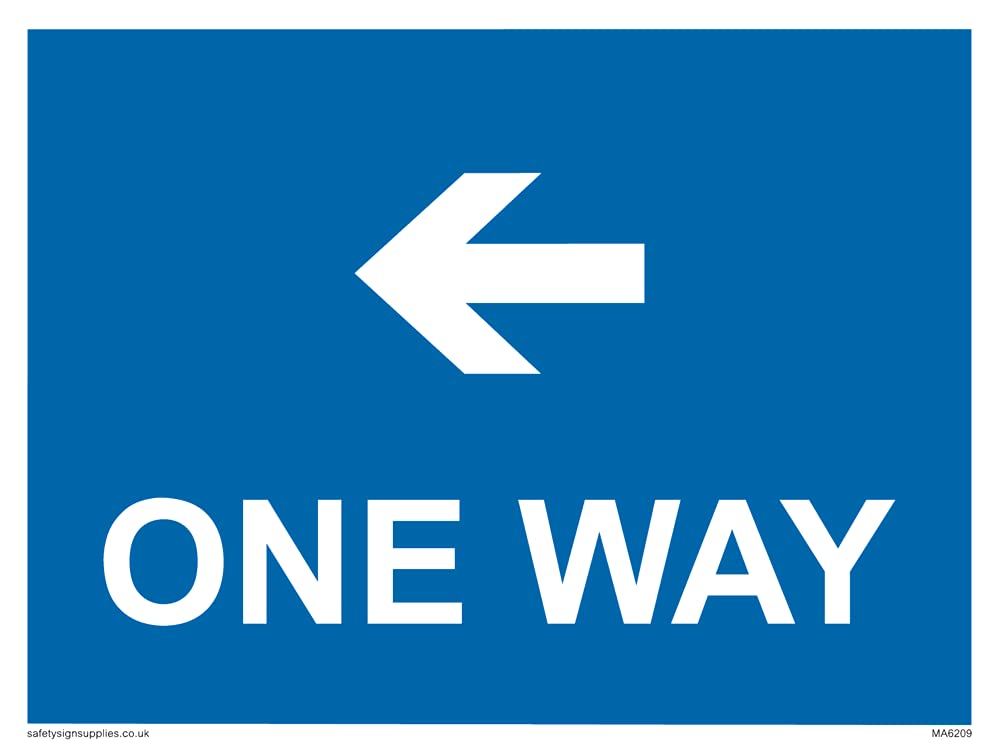 Pack of five - One way with left directional arrow Sign - 200x150mm - A5L