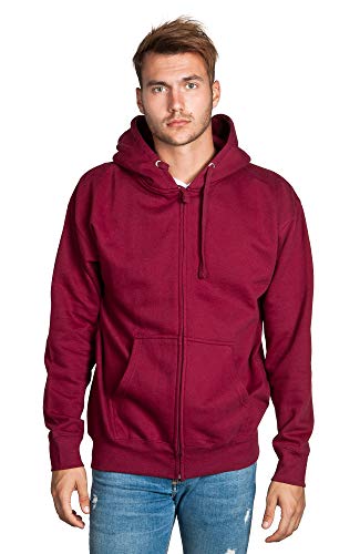 Zeratova Stylish Full Zip Up Hoodie for Men's Boys– Pullover Active EcoSmart Jacket with Long Sleeves, Fleece Lining & Pockets – Zippered Sweatshirt for Sports - Cotton Hooded