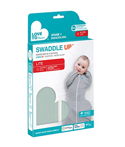 Love to Dream Love to Dream Swaddle Up, Baby Sleep Sack, Self-Soothing Swaddles for Newborns, Get Longer Sleep, Snug Fit Helps Calm Startle Reflex, Lite 0.2 Tog, 13-19 lbs, Olive