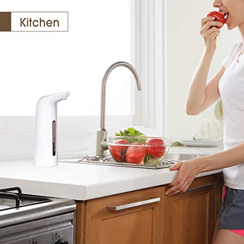 GUKOK Automatic Soap Dispenser, 400ML Touchless Soap Dispenser with Infrared Motion Sensor, Liquid Hands-Free Electric Hand Sanitizer Soap Dispenser for Kitchen, Bathroom, Hotel or Restaurant