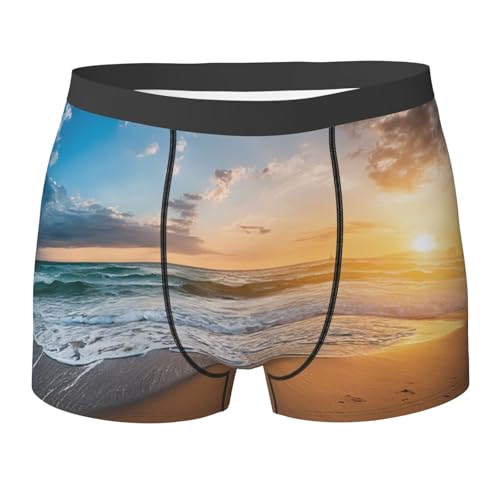 SYHEART Sunrise Print Men'S Boxer Briefs With Elastic Comfort Fit Design For All-Day Wear