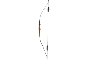 TOPARCHERY Archery 54'' Hunting Recurve Bow One Piece Traditional Wood Long Bow Targeting Practice Right Hand with String Silencer