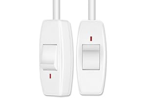 HogarTech in-Line Cord Switch for Desk Lamp, Table Lamp, Mirror Light & Small Appliances – 220V 6A Slide Button Switch with A