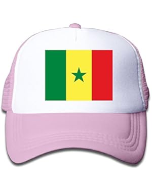Flag Of Senegal Boy & Girl Grid Baseball Caps Adjustable sunshade Hat For Children