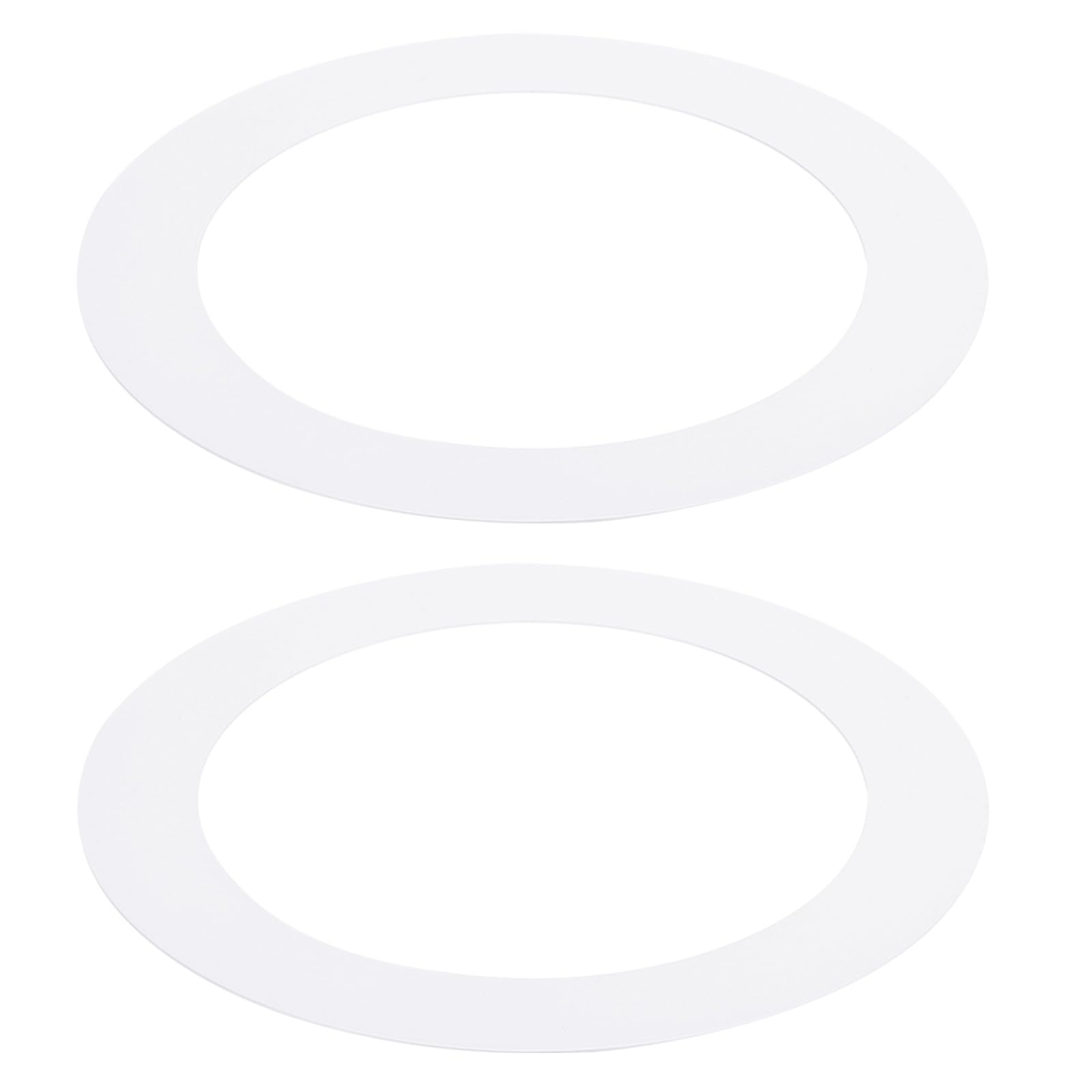 PATIKIL Goof Rings for 6/8 Inch Recessed Can Lighting Down Light, 2 Pcs Metal Goof Trim Rings Cover, Outer Diameter 8.66-inch, Inner Diameter 6.29-inch, Matte Finish White, Flush Mount