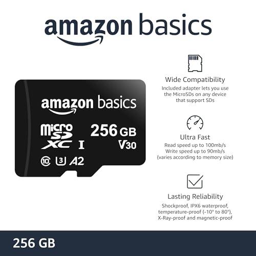 Amazon Basics Micro SDXC Memory Card with Full Size Adapter, A2, U3