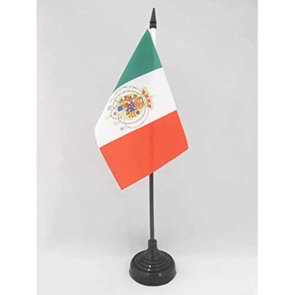 AZ FLAG - Kingdom of the Two Sicilies 1860-1861 Table Flag 4'' x 6'' - Former sicilian Office Mini Banner 100% Polyester 15 x 10 cm - Mini Desk Flag with 10'' Pole and Black Plastic Base