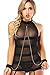 QueenMoon Sexy Lingerie for Women for Sex, Fishnet Babydoll Halter Sleepwear Mesh Chemise Bodysuit Sheer Outfits,(Color: A Style-free Size-black) One Size fits Most