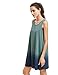 ROMWE Women's Tunic Swing Tank Dress Sleeveless Tie Dye Ombre Tank Top Dress Green L