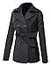 LE3NO Womens Classic Double Breasted Trench Pea Coat Jacket with Pockets