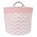 Little Love by NoJo Chevron Reversible Storage Tote with Handles, Pink/White