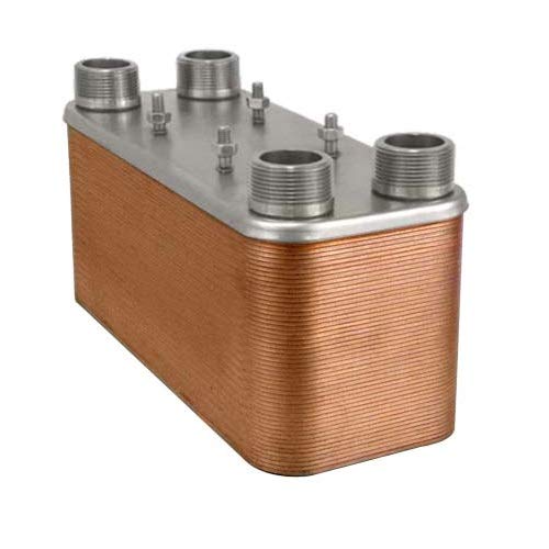 50-plate Outdoor Wood Furnace Brazed Plate Heat Exchanger, 5"x12", 1-1/4" MNPT, up to 650,000 BTU/hr - Thumbnail 4