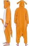 Silver Lilly Unisex Adult Pajamas - Plush One Piece Cosplay Animal Kangaroo Costume (Brown, M)