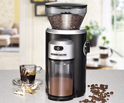 ROMMELSBACHER Kaffeemühle EKM 300 - Kegelmahlwerk aus Edelstahl, Mahlgrad in 12 Stufen, Mengendosierung bis 10 Portionen… – Bild 5