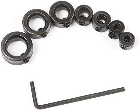 3,4,5,6,8,10,12mm Carbon Steel Drill Depth Stop Collars Dowels Chuck +Hex Wrench